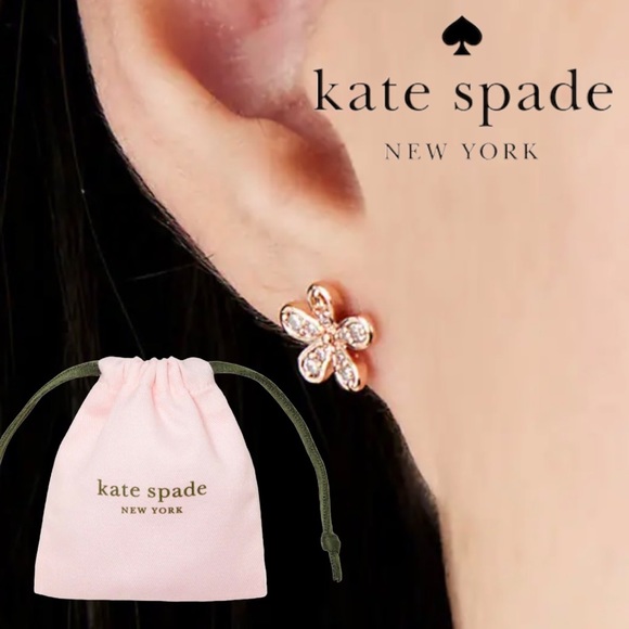 kate spade Jewelry - NWT ♠️Kate Spade♠️ Gleaming Gardenia Flower Studs, Rose Gold